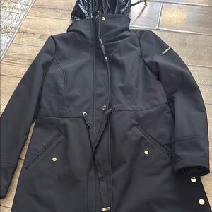 Via Spiga Black Ski Jacket with High Collar and Water-Resistant Fabric